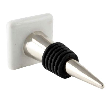 Green Floral Printing Flat Ceramic Wine Bottle Stoppe